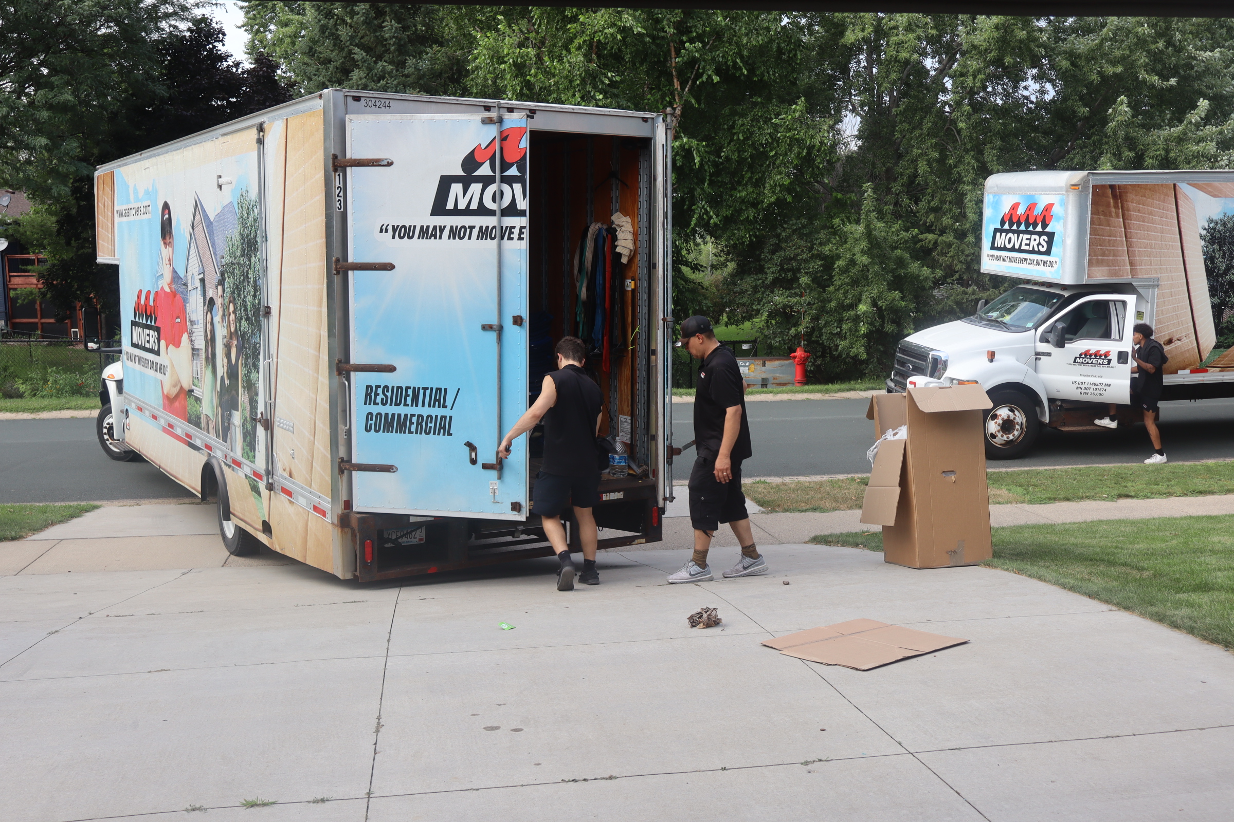 professional same day moving service crew loading a truck fast